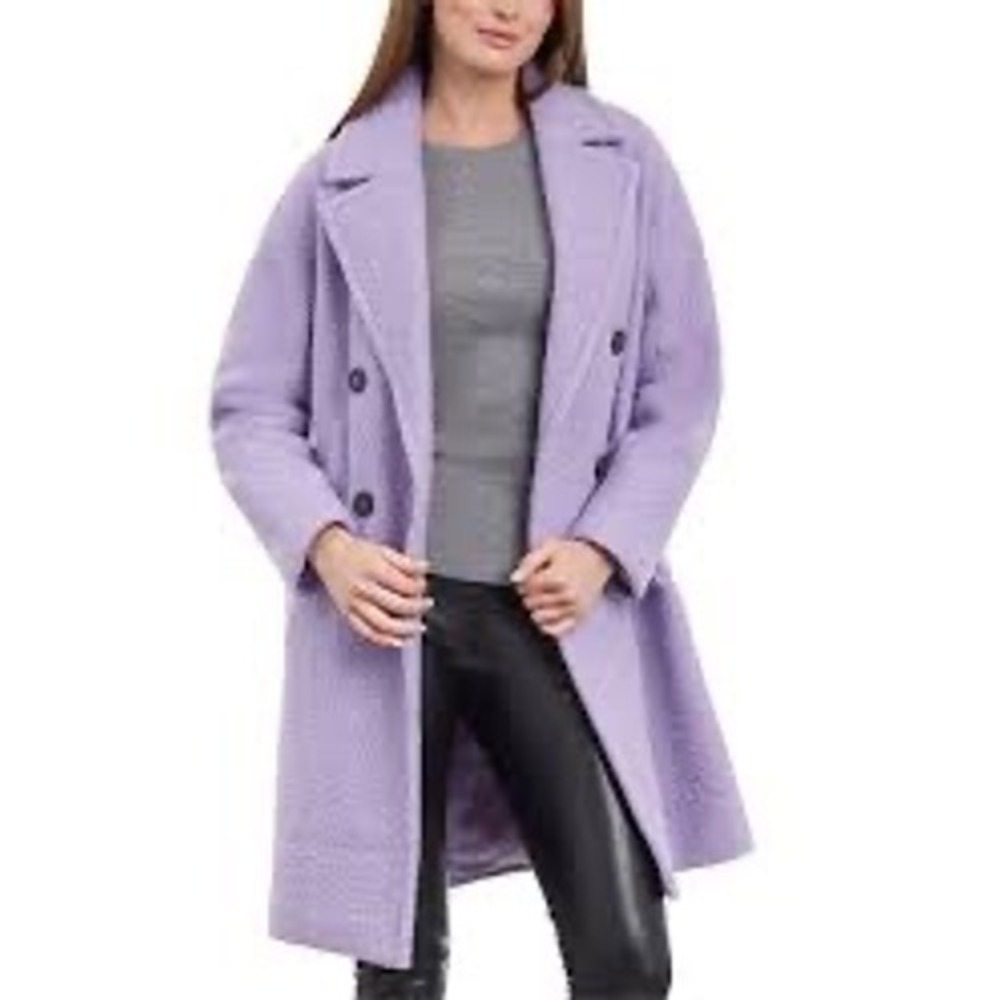 NWT BCBGeneration Lilac Boucle Double Breasted Walker Coat Size XXL